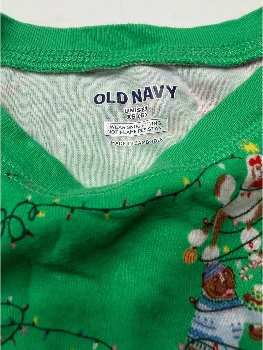 Old Navy Green Dachshund Dog Christmas Pajama Set